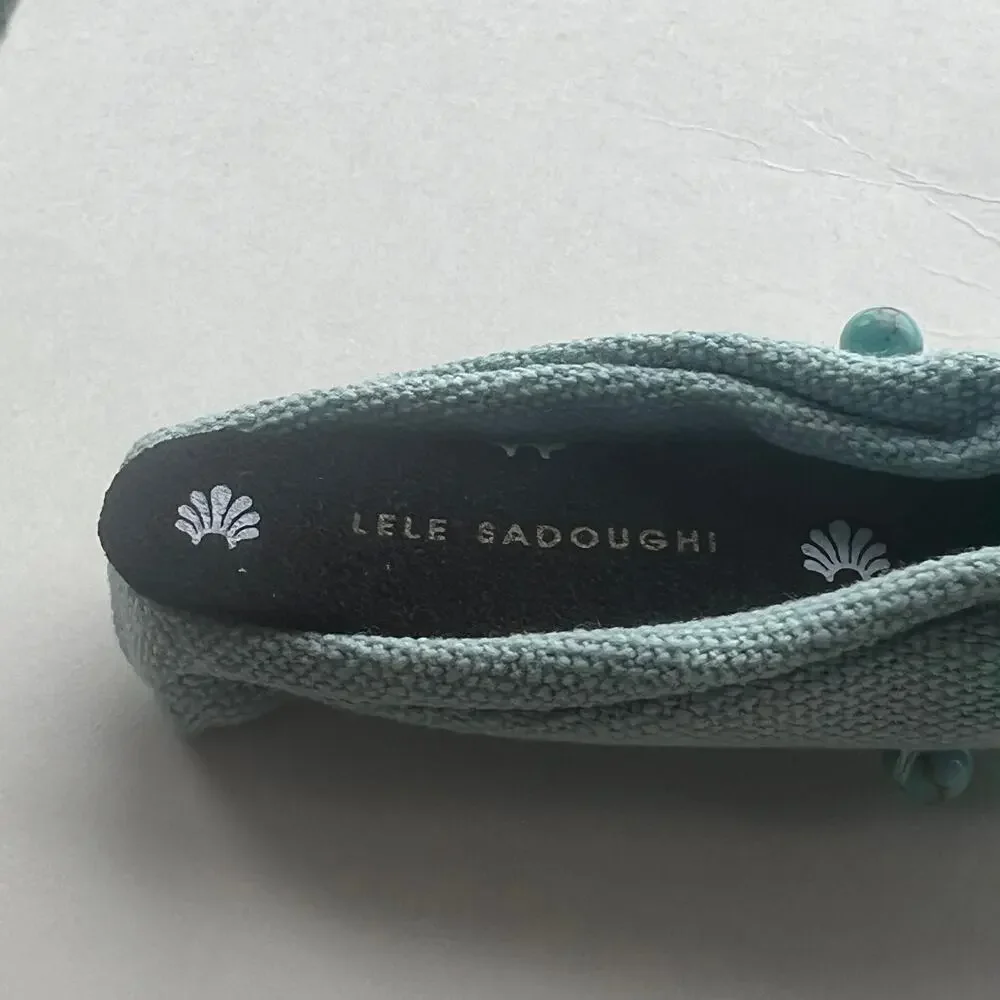 Lele Sadoughi Elegant Turquoise Beaded Knotted Statement Headband MINT